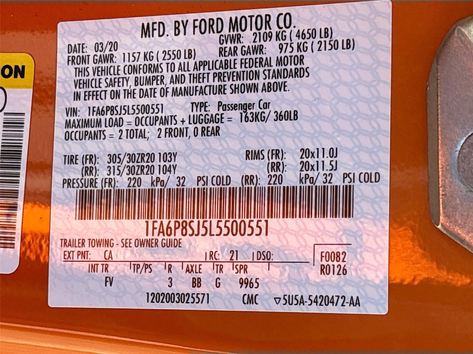 2020 Ford Mustang Shelby GT500