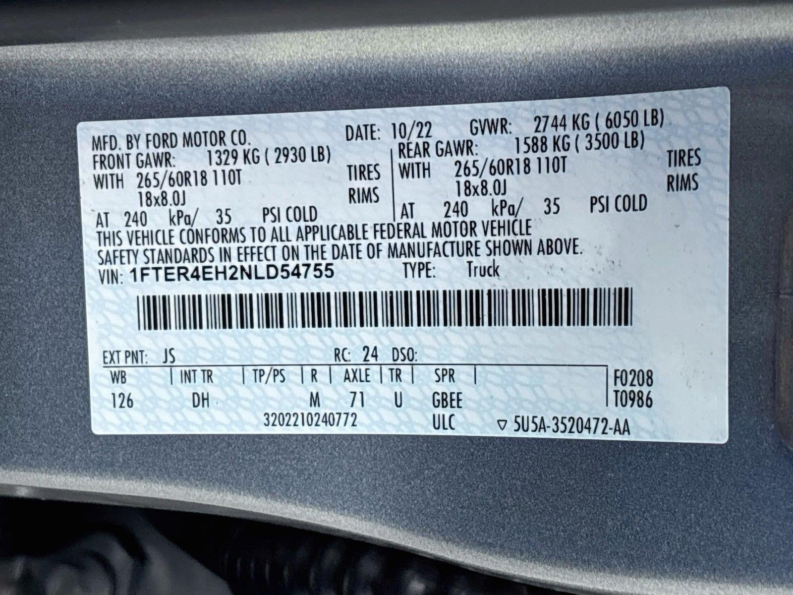 2022 Ford Ranger LARIAT