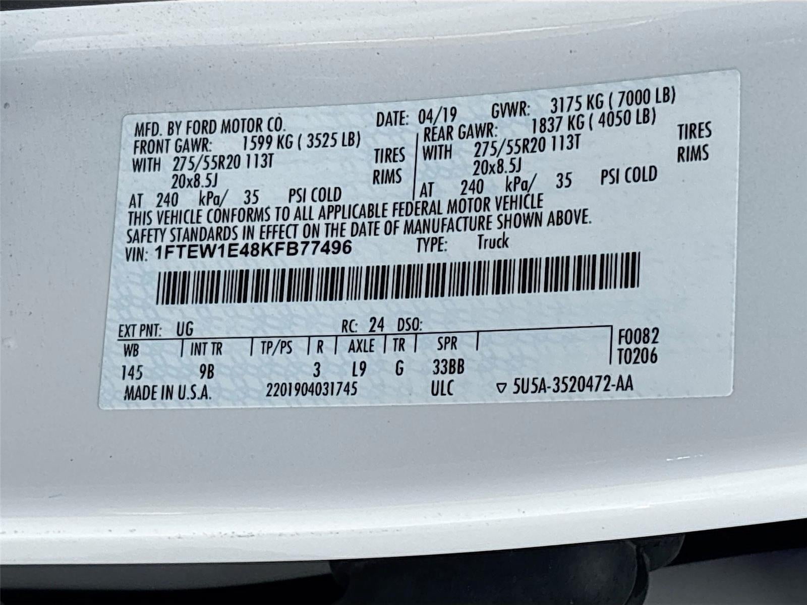2019 Ford F-150 Platinum