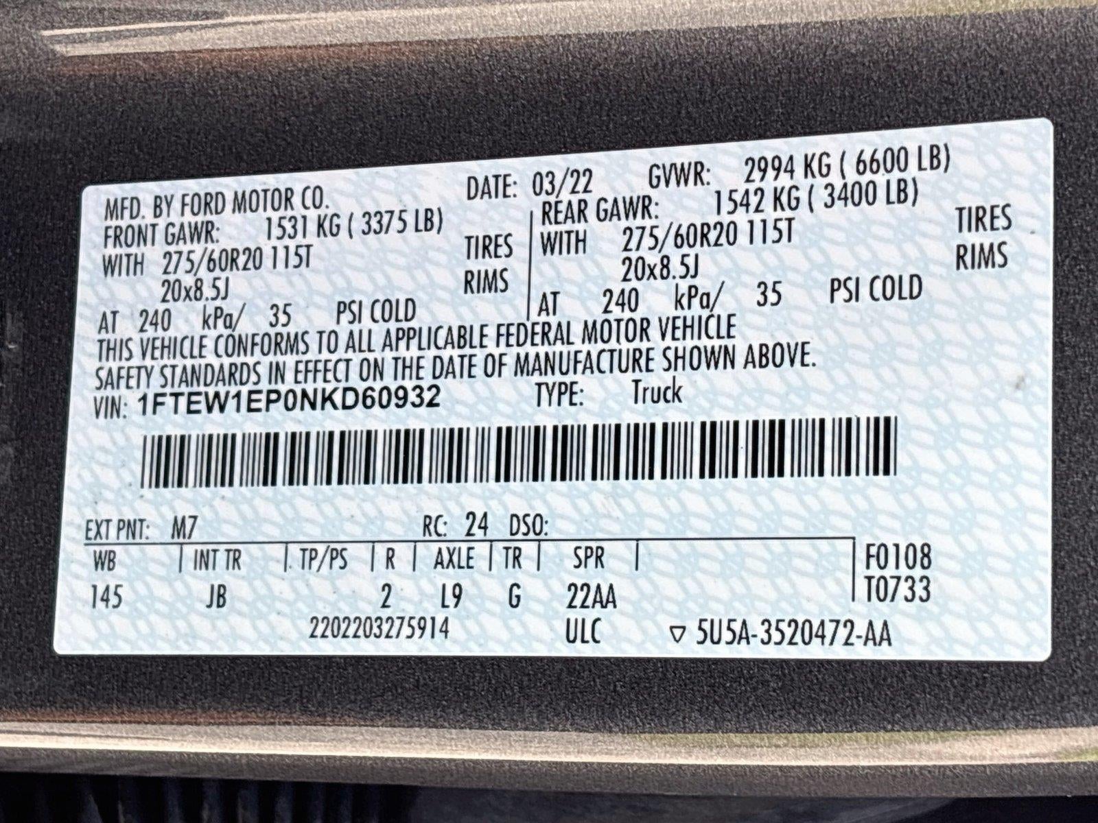 2022 Ford F-150 XL