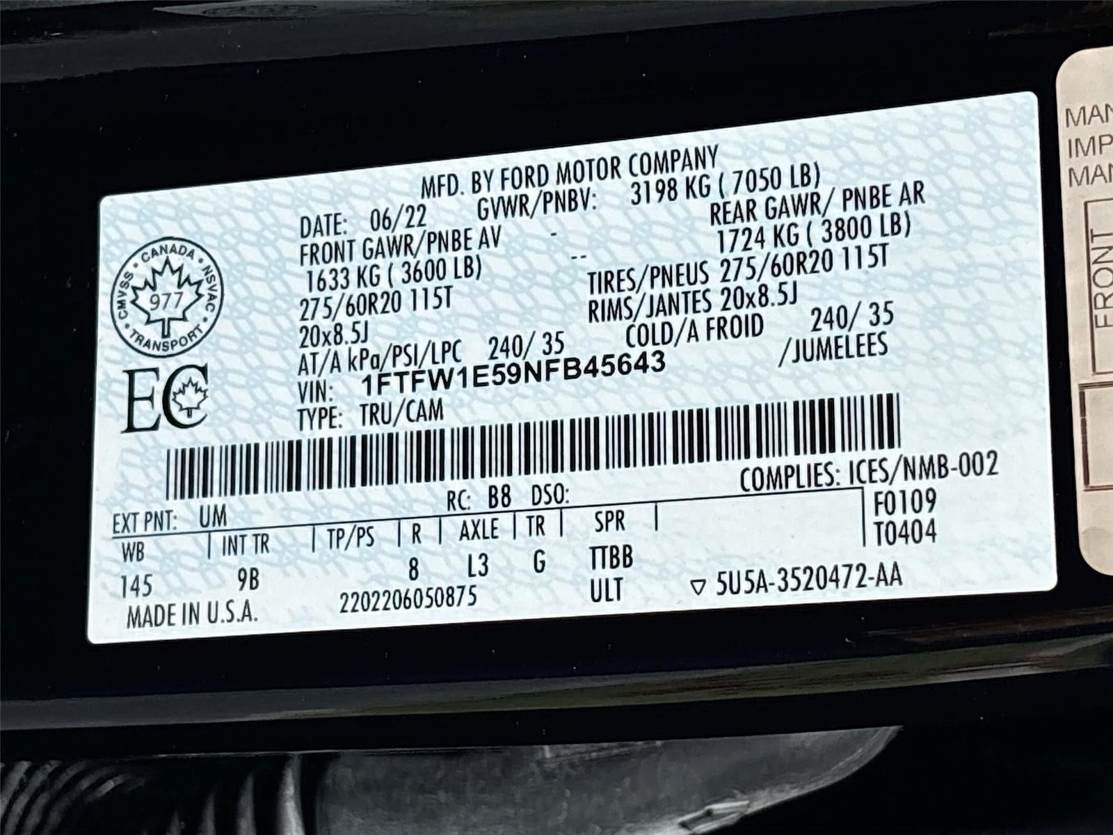2022 Ford F-150 Platinum