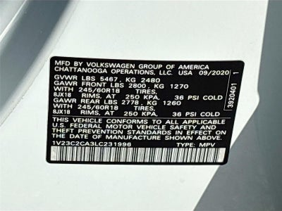 2020 Volkswagen Atlas Cross Sport 2.0T SE