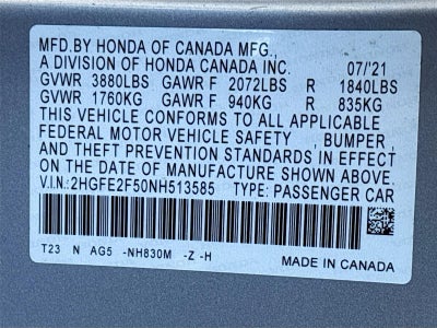 2022 Honda Civic Sport