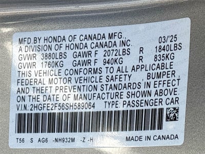 2025 Honda Civic Sedan Sport