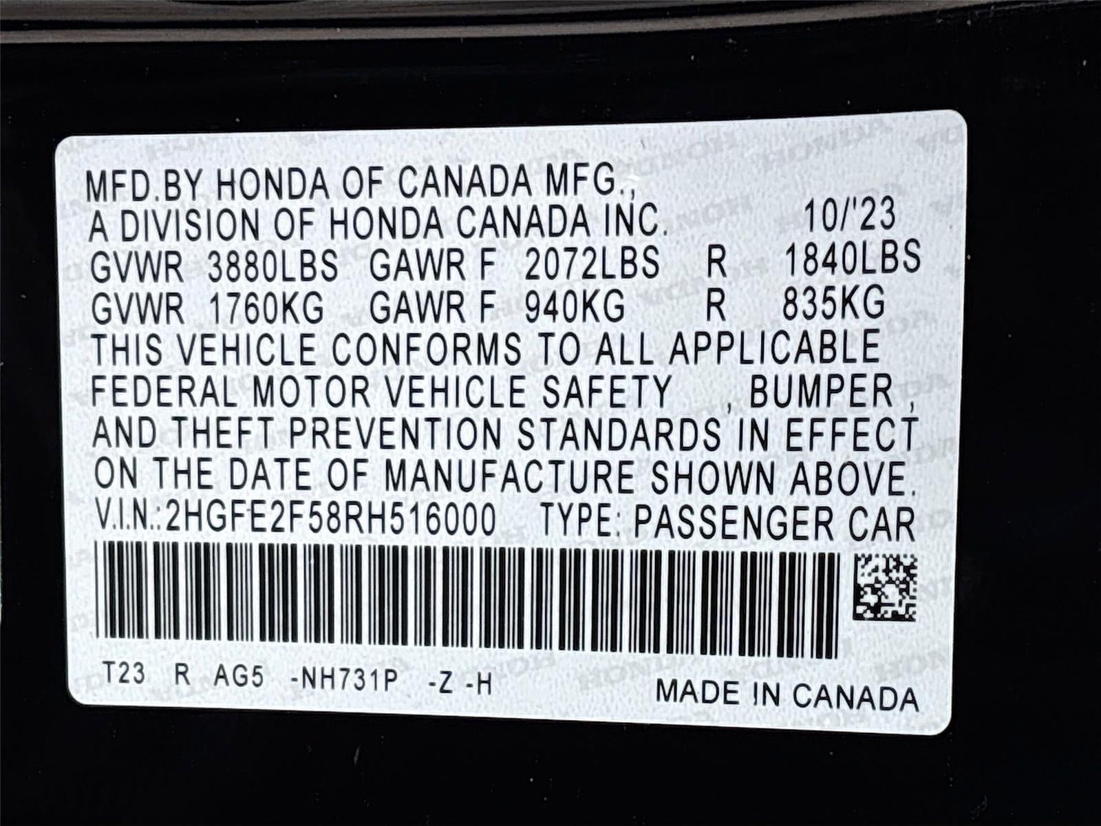 2024 Honda Civic Sport