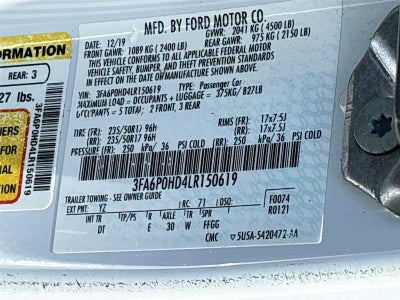 2020 Ford Fusion SE