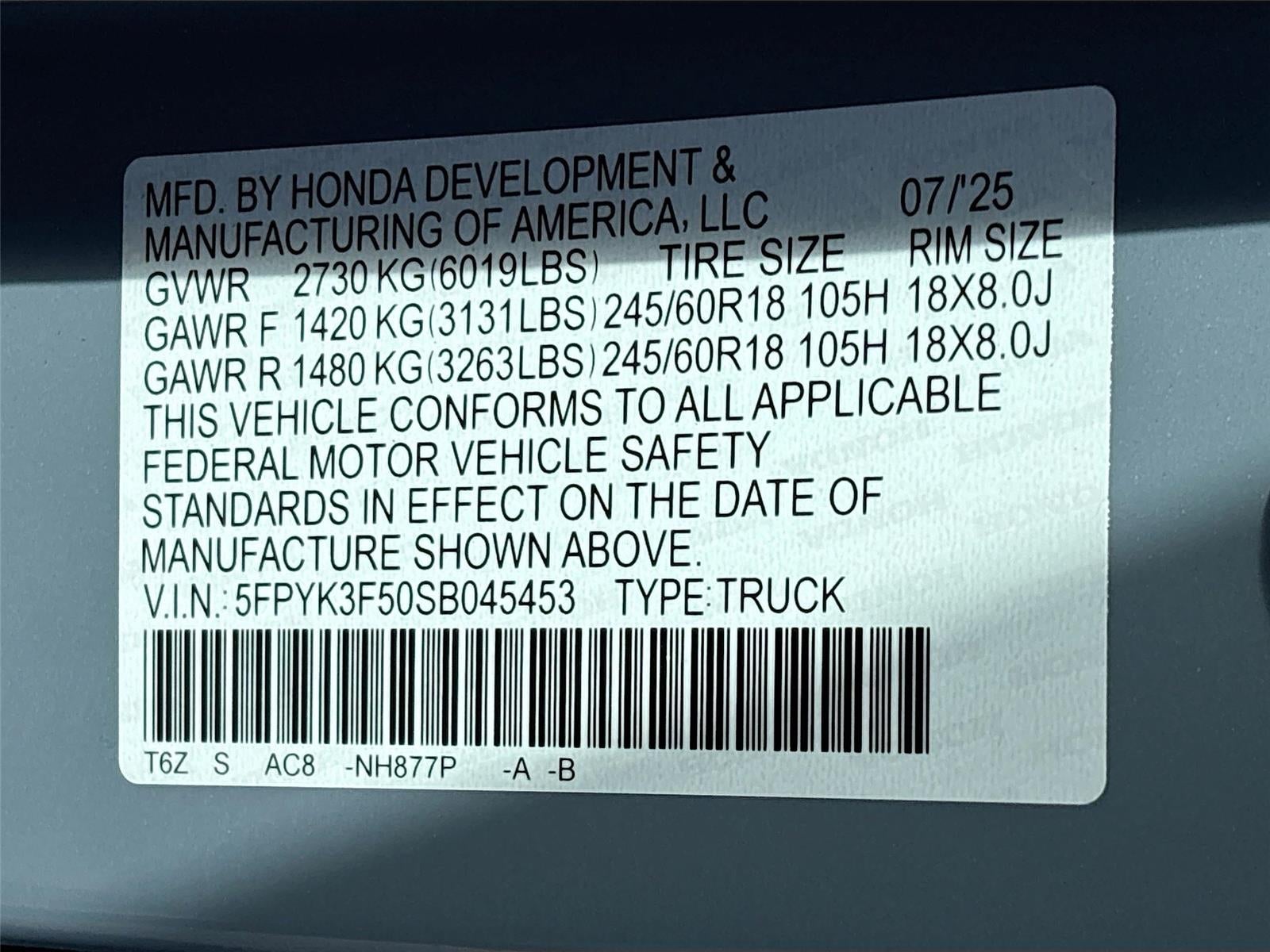 2025 Honda Ridgeline RTL