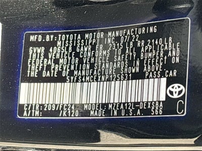 2022 Toyota Corolla SE Apex