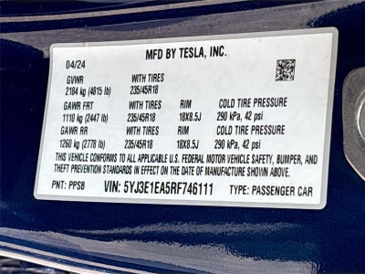 2024 Tesla Model 3 4DR RWD