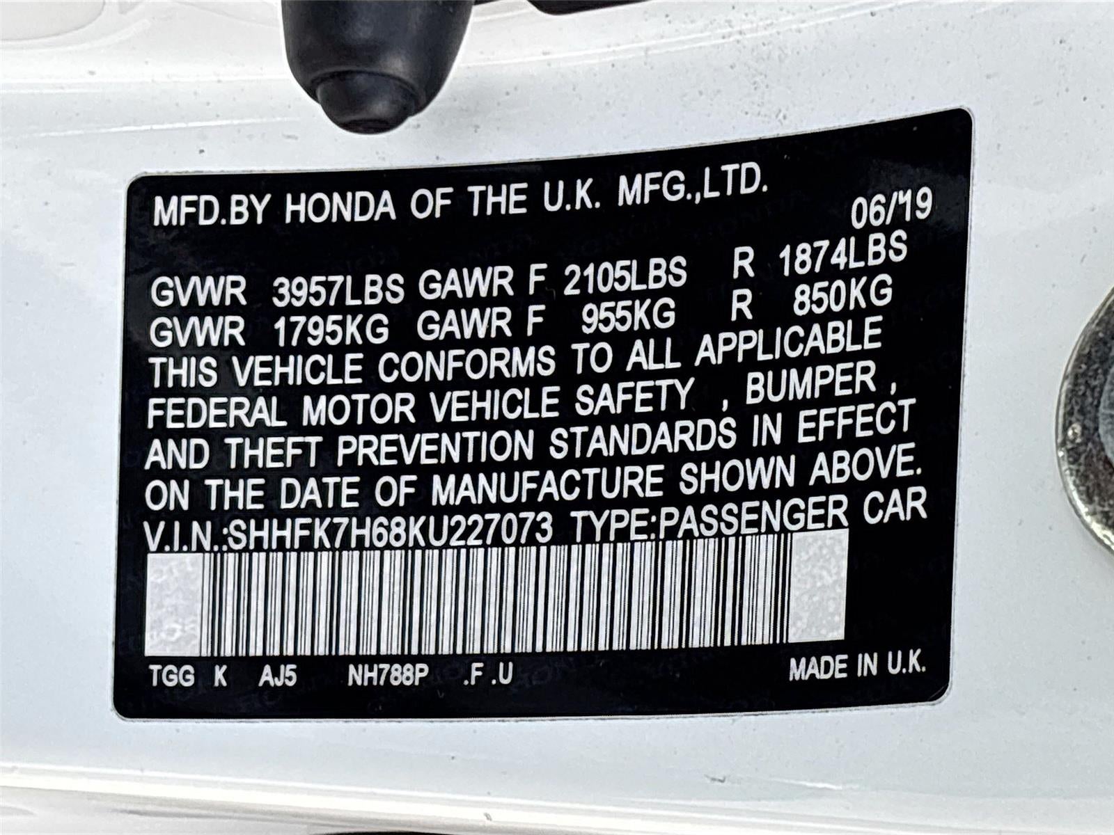 2019 Honda Civic Hatchback EX