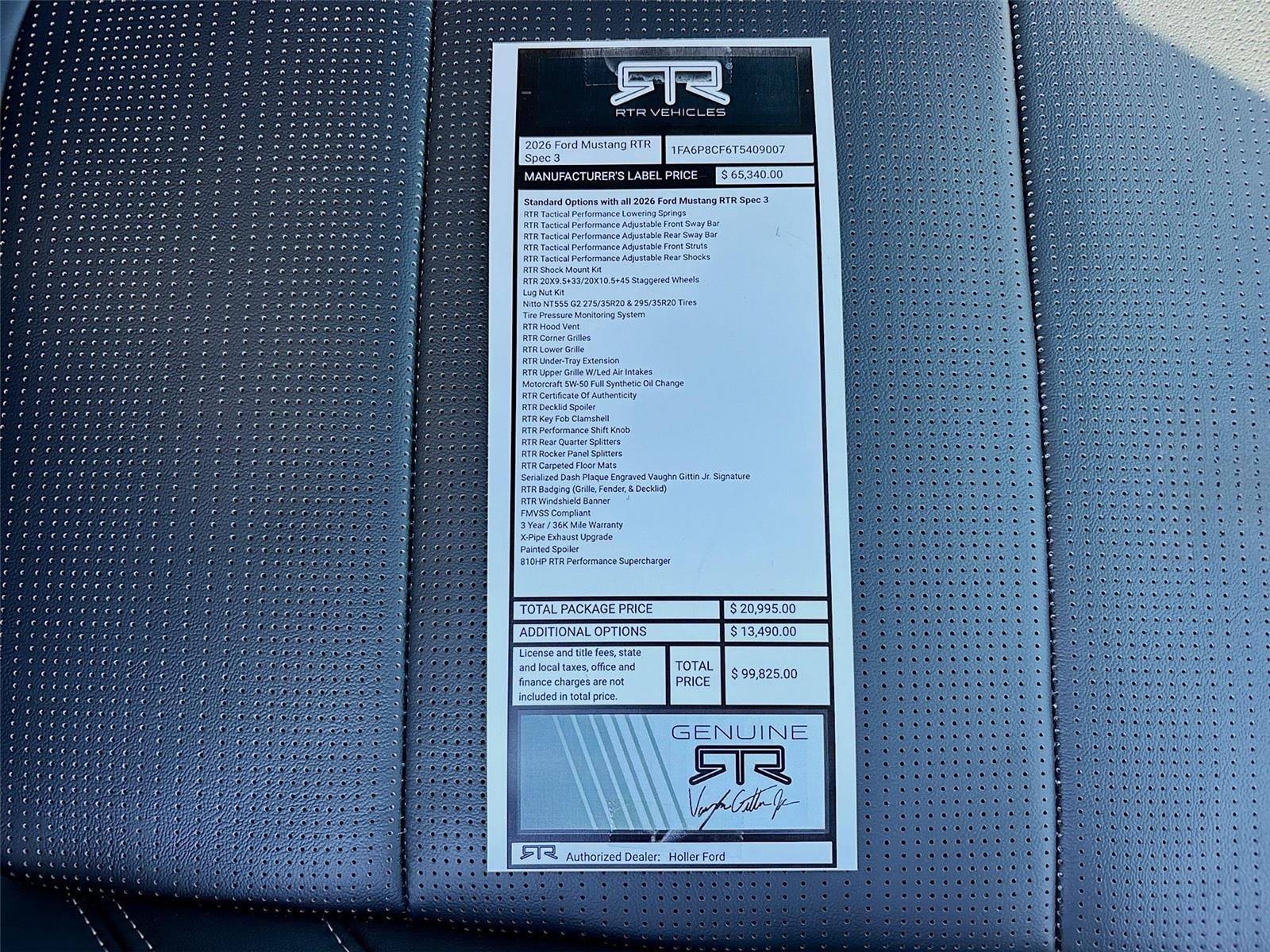 2026 Ford Mustang GT Premium RTR Spec 3