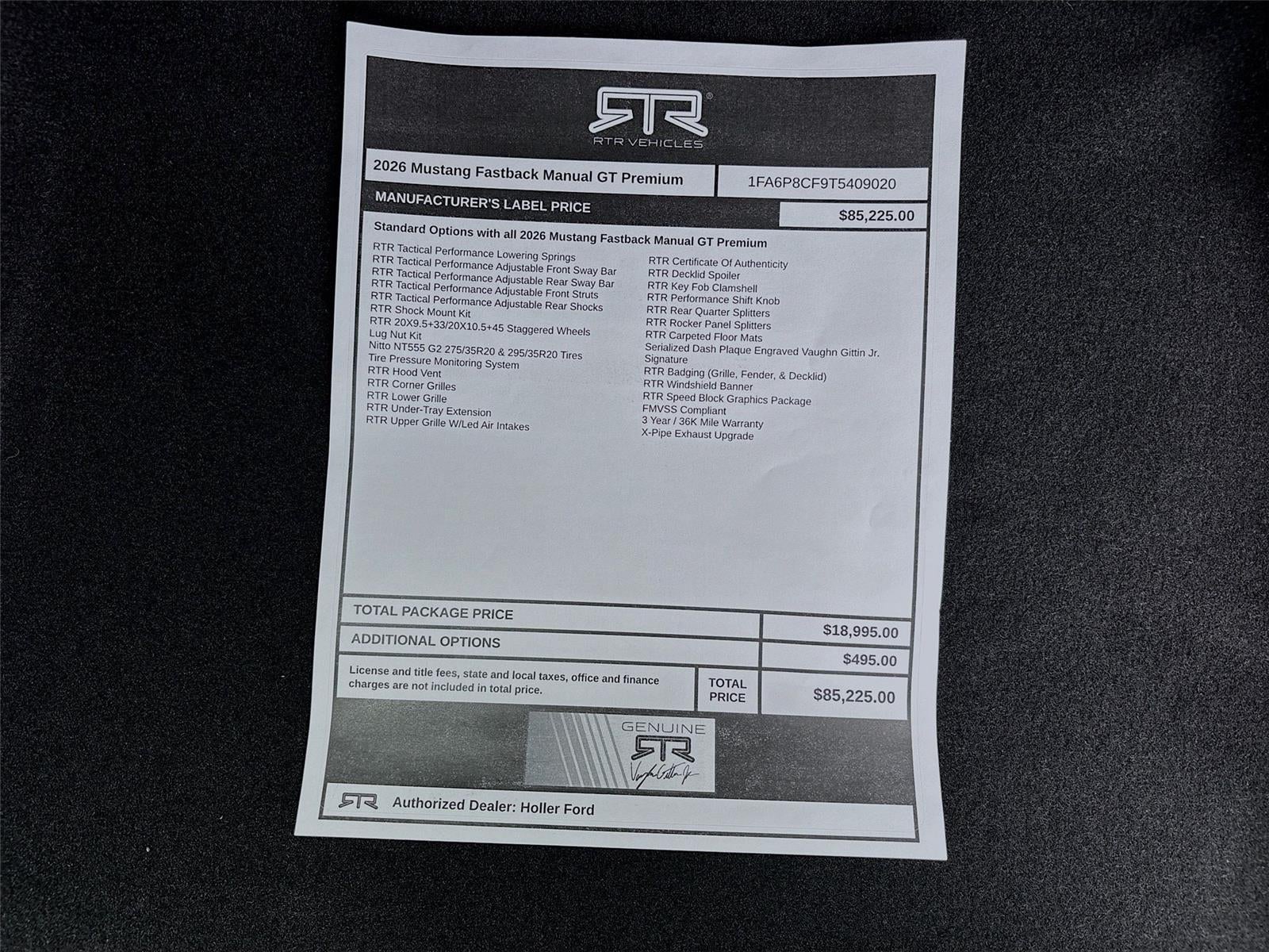 2026 Ford Mustang GT Premium RTR Spec 2