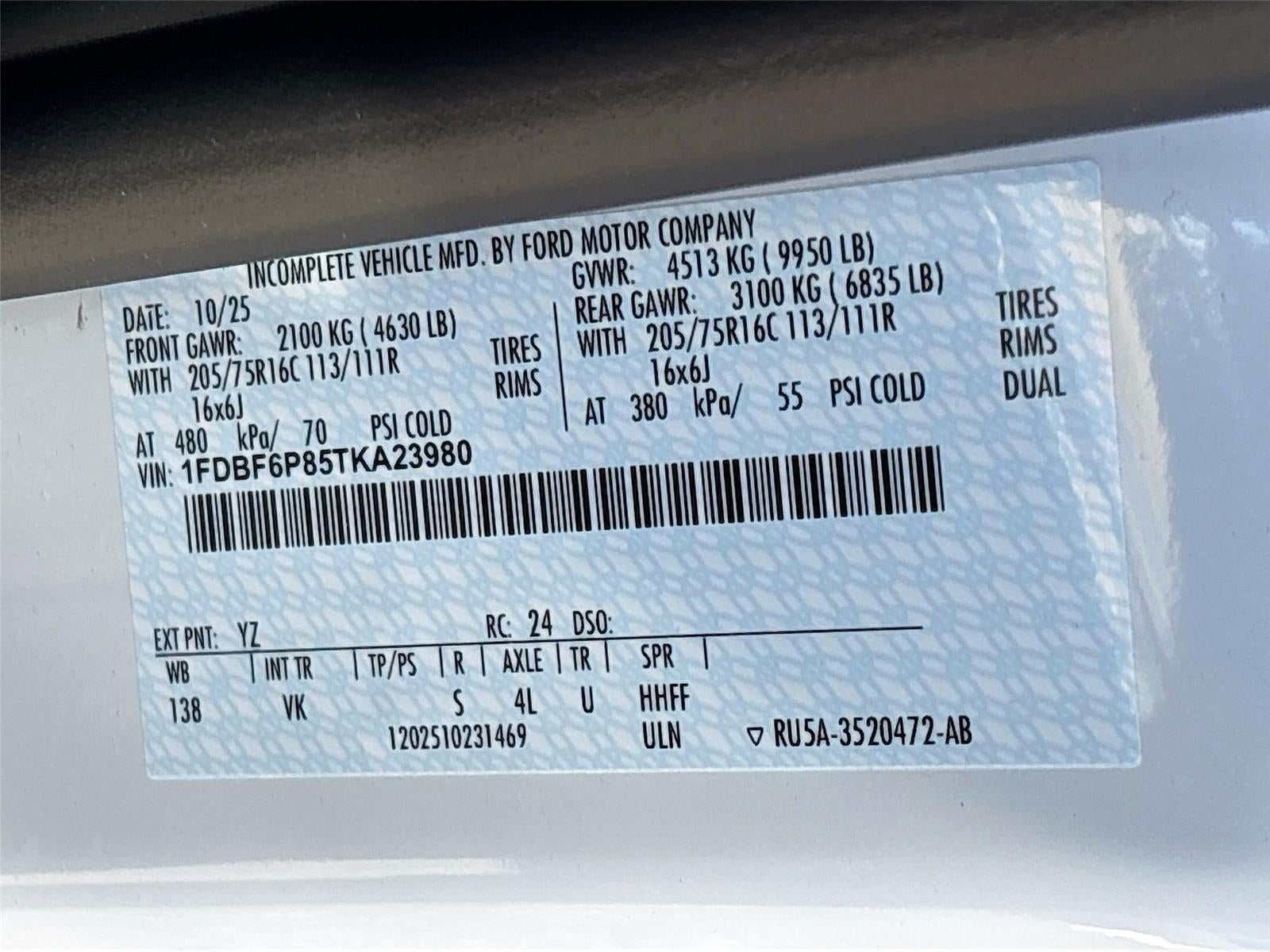 2026 Ford Transit Cutaway LR CUTAWAY RWD