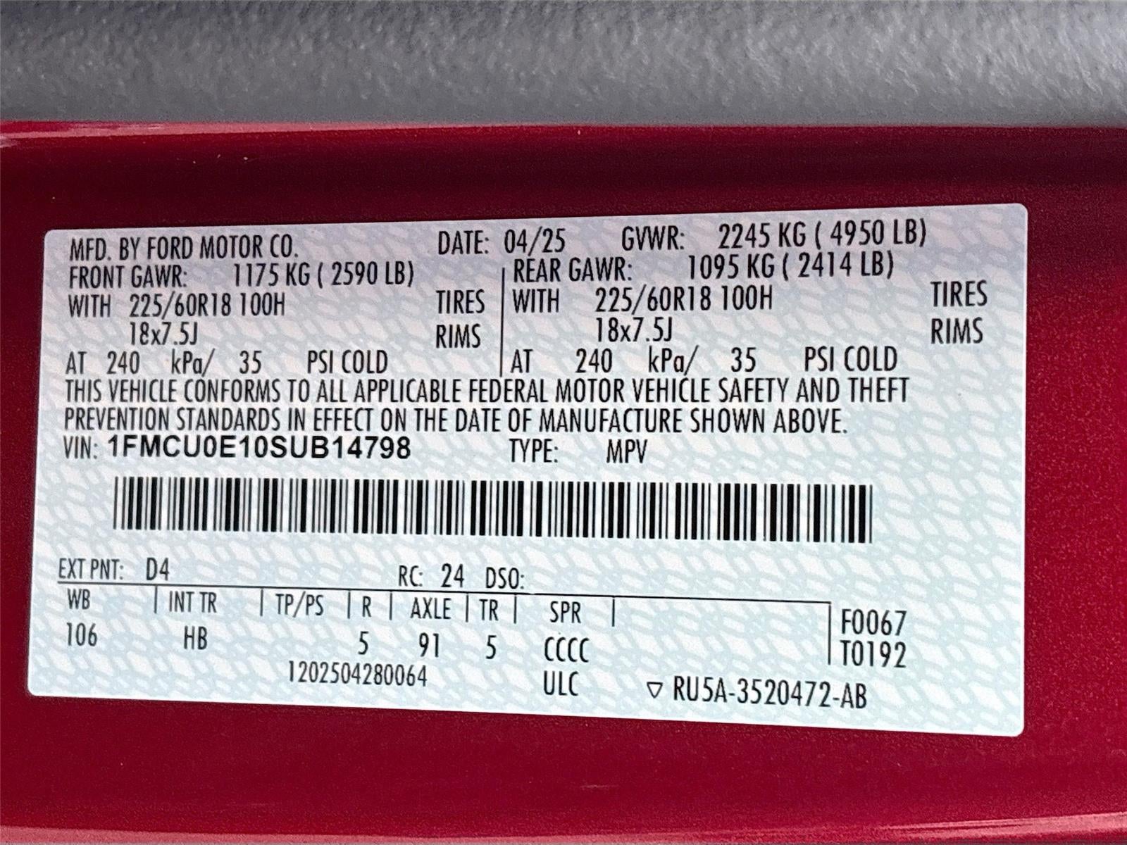 2025 Ford Escape Plug-In Hybrid Base