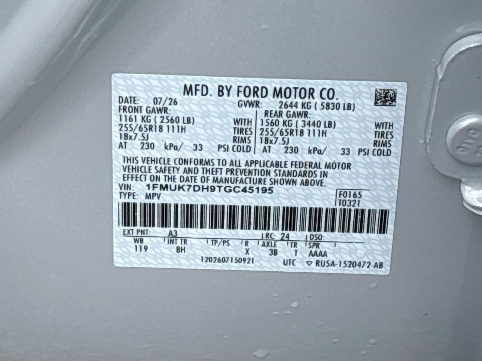 2026 Ford Explorer Active w/200A Pkg