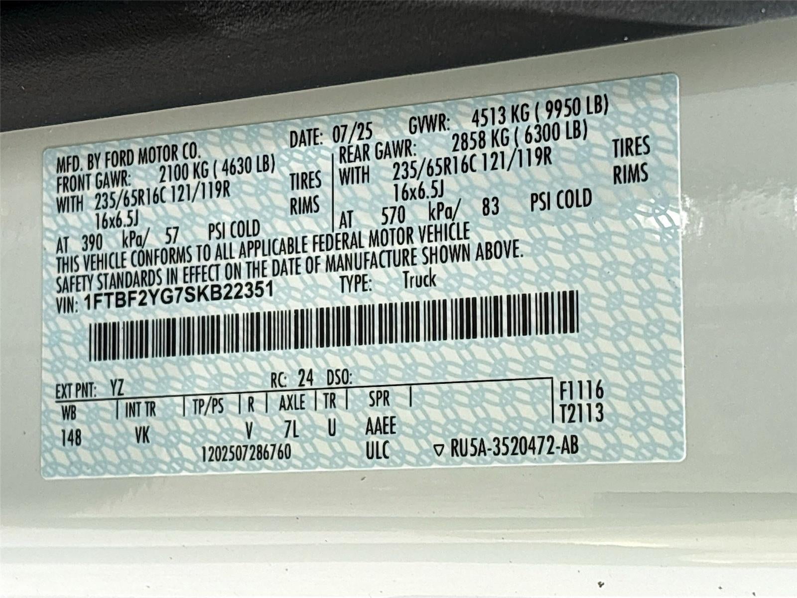 2025 Ford Transit Cargo Van T-350 148" Low Rf 9950 GVWR AWD