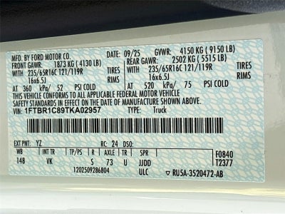 2026 Ford Transit Cargo Van T-250 148" Med Rf 9150 GVWR RWD