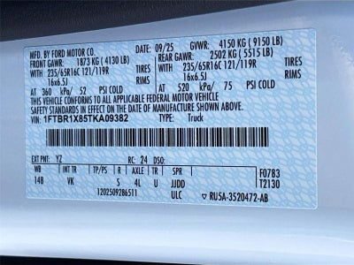 2026 Ford Transit Cargo Van T-250 148" Hi Rf 9150 GVWR RWD