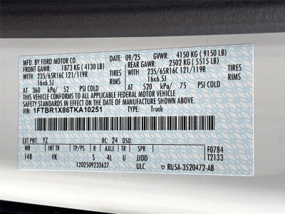 2026 Ford Transit Cargo Van T-250 148" Hi Rf 9150 GVWR RWD