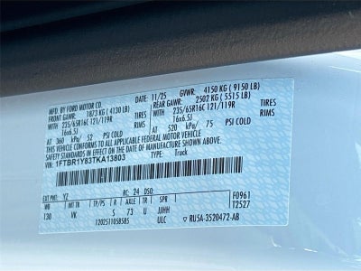 2026 Ford Transit Cargo Van T-250 130" Low Rf 9150 GVWR RWD