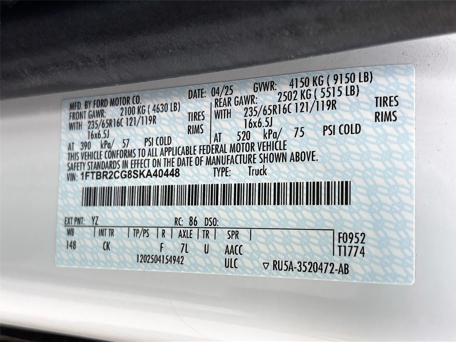 2025 Ford Waldoch Boundary Waters Passenger Van T-250 148" Med Rf 9070 GVWR AWD