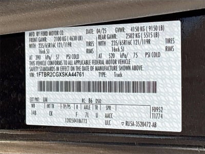 2025 Ford Transit Cargo Van T-250 148" Med Rf 9070 GVWR AWD