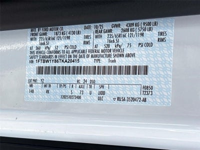 2026 Ford Transit Cargo Van T-350 130" Low Rf 9500 GVWR RWD