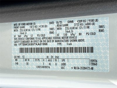 2026 Ford Transit Cargo Van T-350 148" EL Hi Rf 9500 GVWR RWD
