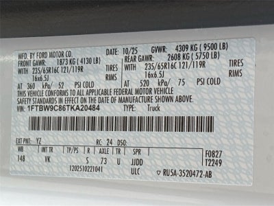 2026 Ford Transit Cargo Van T-350 148" Med Rf 9500 GVWR RWD