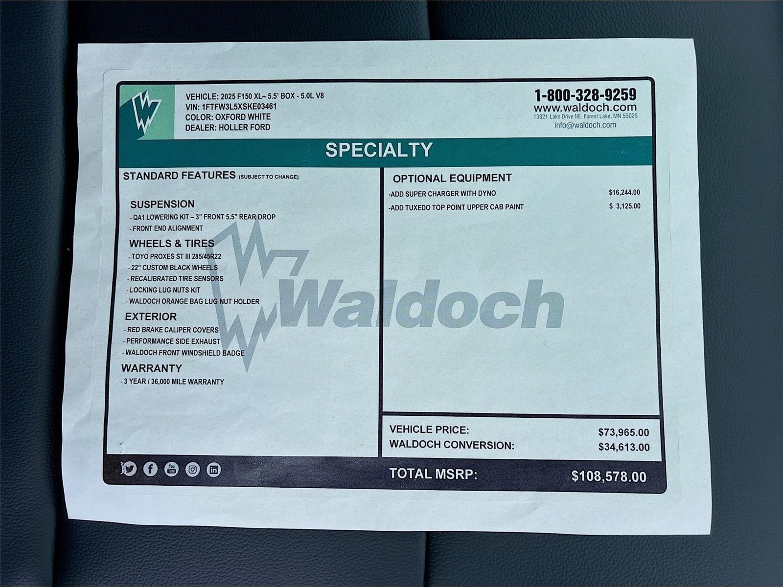 2025 Ford F-150 Waldoch Supercharged XLT