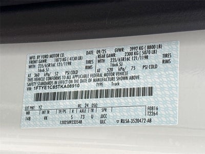 2026 Ford Transit Cargo Van T-150 148" Med Rf 8800 GVWR RWD