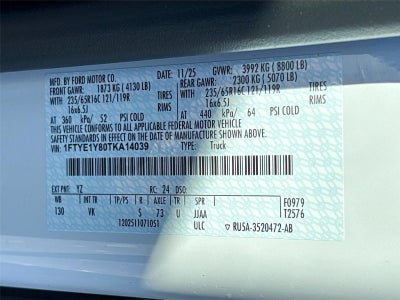 2026 Ford Transit Cargo Van T-150 130" Low Rf 8800 GVWR RWD