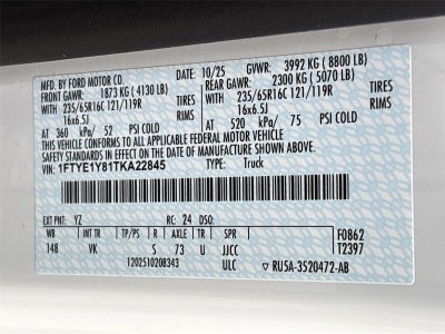 2026 Ford Transit Cargo Van T-150 130" Low Rf 8800 GVWR RWD