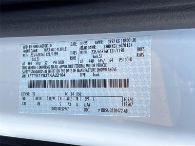 2026 Ford Transit Cargo Van T-150 130" Low Rf 8800 GVWR RWD