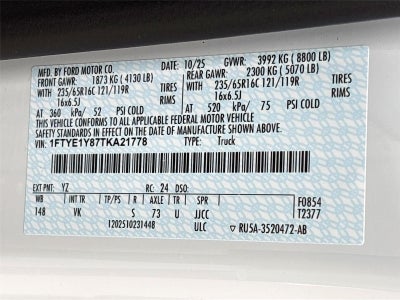 2026 Ford Transit Cargo Van T-150 130" Low Rf 8800 GVWR RWD