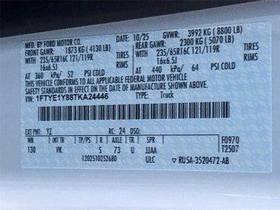 2026 Ford Transit Cargo Van T-150 130" Low Rf 8800 GVWR RWD