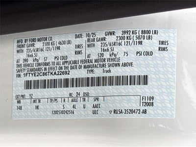 2026 Ford Transit Cargo Van T-150 148" Med Rf 8800 GVWR AWD