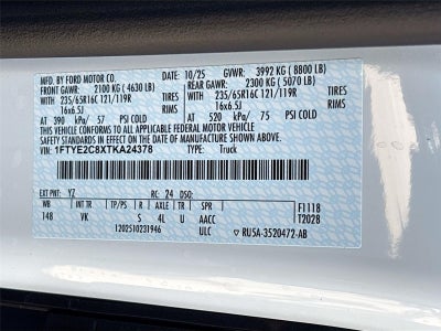 2026 Ford Transit Cargo Van T-150 148" Med Rf 8800 GVWR AWD