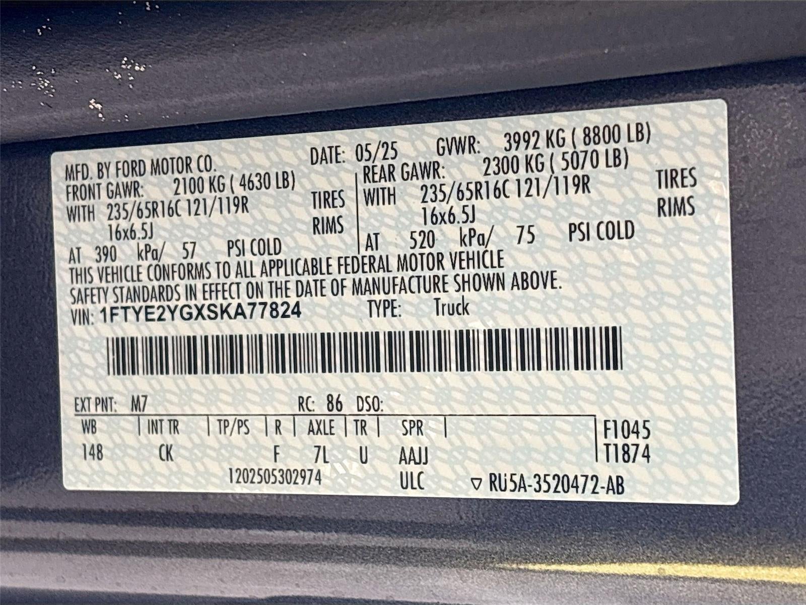 2025 Ford Transit Cargo Van T-150 130" Low Rf 8670 GVWR AWD