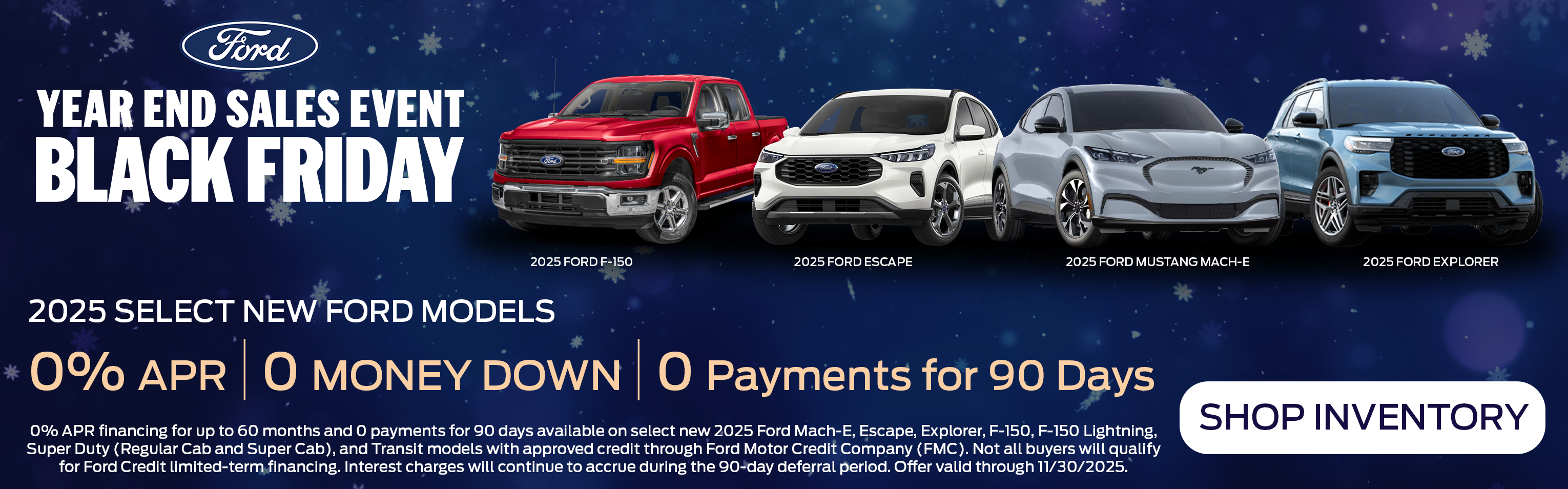 2025 Ford F-150 XLT Hybrid $0 down payment, 0% APR, 0 payments for 90 days.