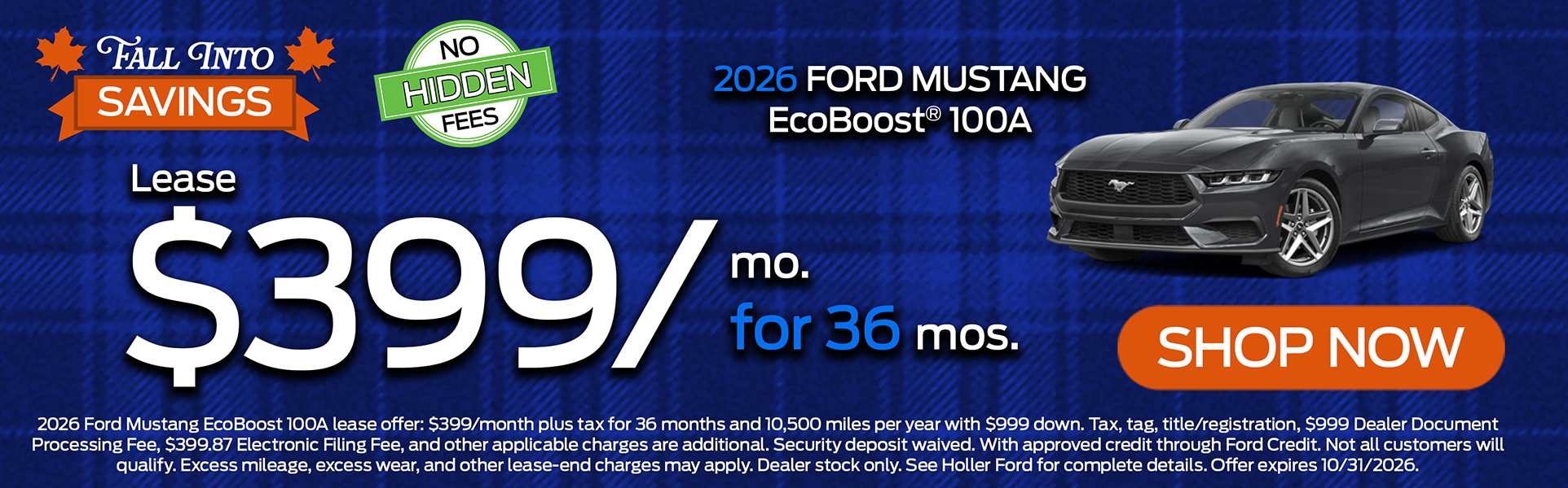 2026 Ford Mustang EcoBoost 100A