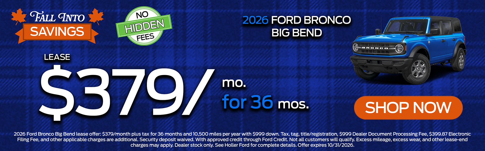 2026 Ford Bronco Big Bend Offer