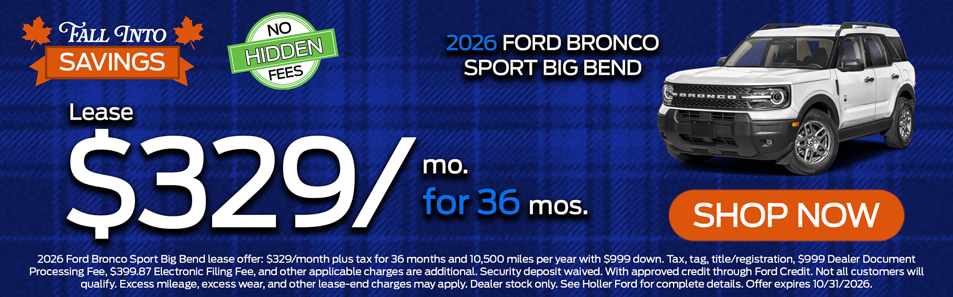 2026 Ford Bronco Sport Big Bend Offer