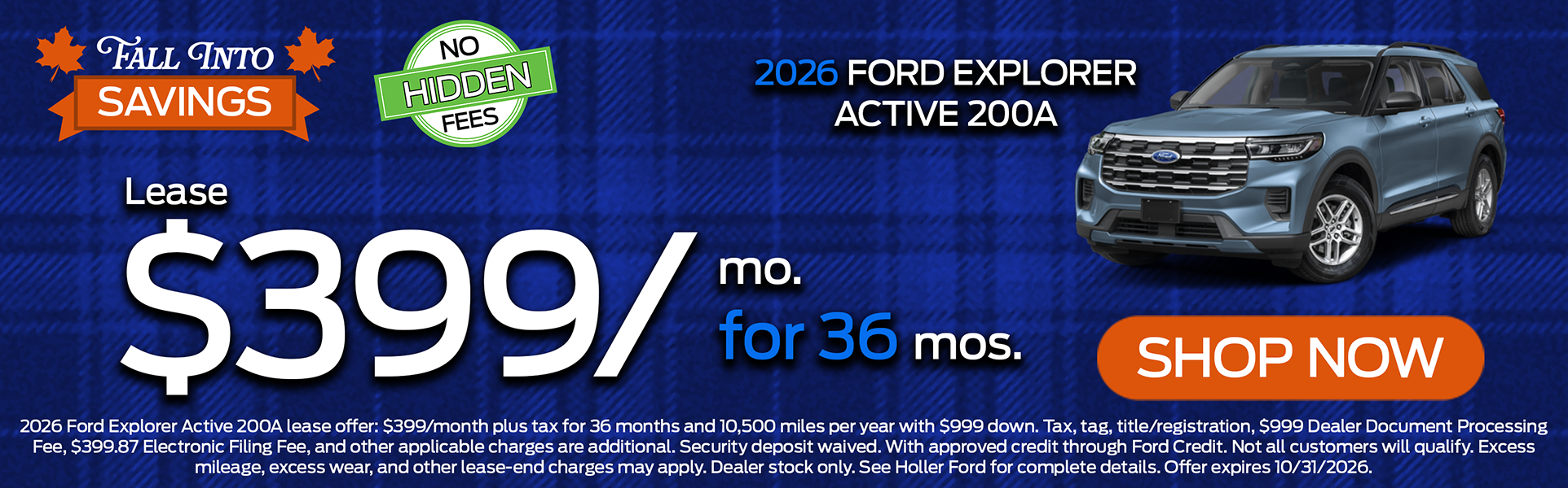 2026 Ford Explorer Active 200A Offer