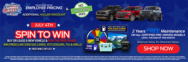 Employee Pricing + Additional Holler Discount | July 4th - Spin to Win!