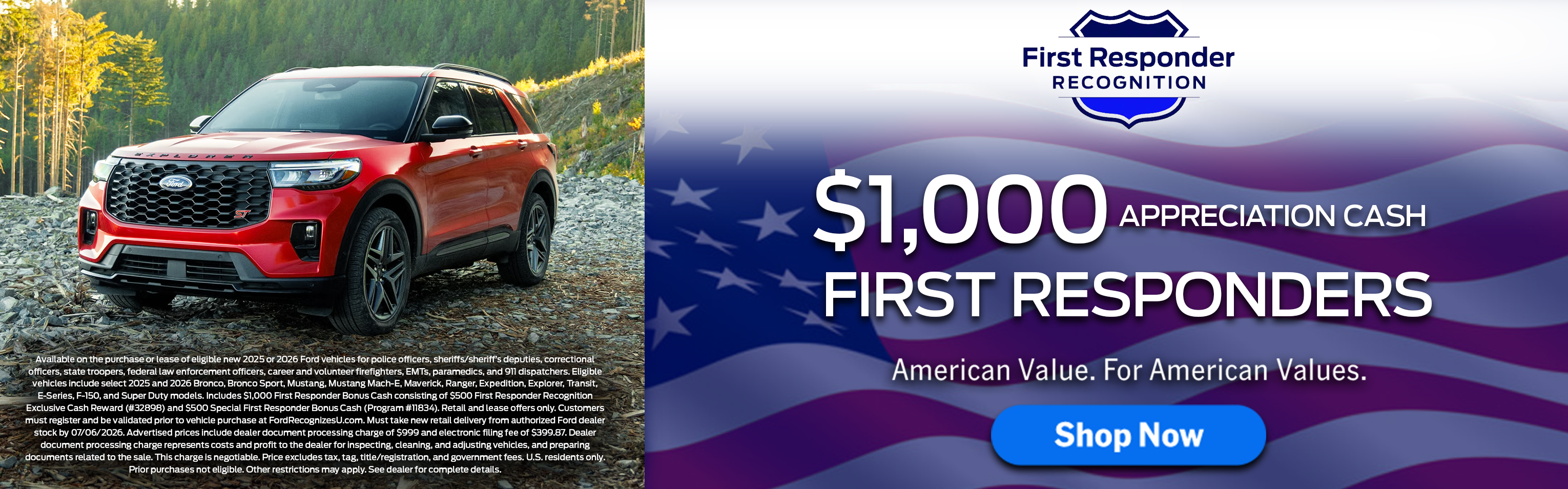 $1,000 Appreciation Cash to First Responders