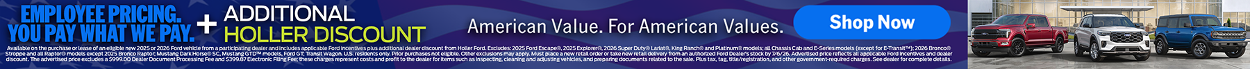 Employee Pricing + Additional Holler Discount