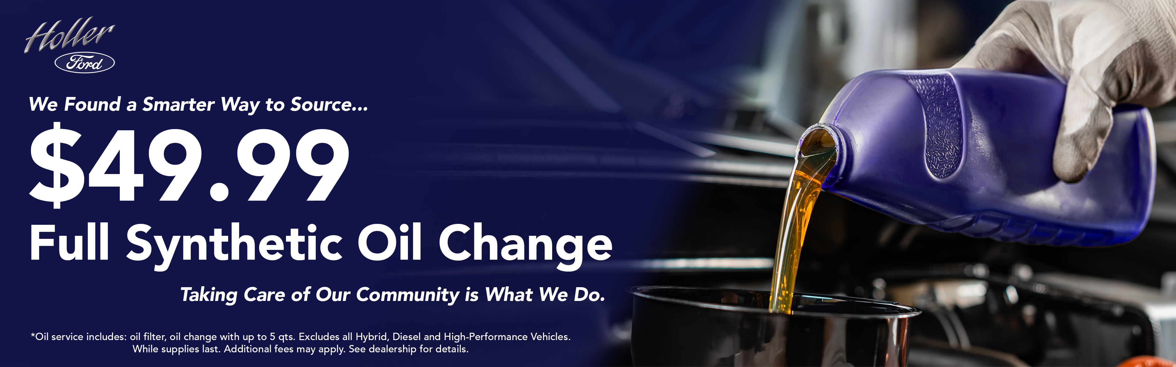 Full synthetic oil change, new low price.